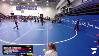 62 lbs Round 3 - Benjamin Jorgensen, Sheridan Wrestling Club vs Lorenzo Evenson, Eastside United