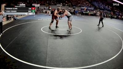 D 2 285 lbs Semifinal - Rowan Cline, St. Thomas More vs Colt Fisher, Sam Houston