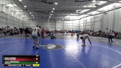 197 lbs Champ. Round 2 - Cam Cavins, Roanoke College vs Luca Romasco, York (PA)