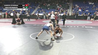120 lbs Consi Of 32 #2 - Cameron Zicherman, Milford vs VINCE Deysenroth, Mt. Anthony Union