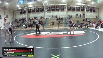 184 lbs 1st Place Match - Kyle Homet, Life University vs John Roberts, Southeastern