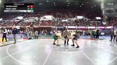 AA - 285 lbs Cons. Round 2 - Tayden Norby, Billings West vs Brady Lewis, Great Falls CMR