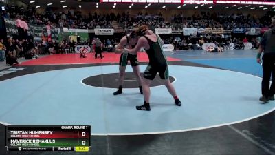 215 lbs Champ. Round 1 - Tristan Humphrey, Colony High School vs Maverick Remaklus, Colony High School