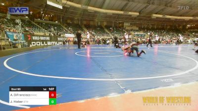 90 lbs 5th Place - Aiden DiFrancisco, Rancho Bernardo (RBWC) vs Jack Hieber, Burnett Trained Wrestling