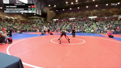 120 lbs 3rd Place Match - Ben Kramer, Panther Youth Wrestling-CPR vs Braxton Brousseau, Paris Wrestling Club