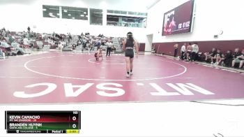 165 lbs Round 3 (3 Team) - Kevin Camacho, Mt. SAC (Maroon) vs Branden Huynh, Santa Ana College