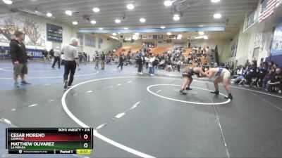 215 lbs Cons. Round 3 - Cesar Moreno, Cerritos vs Matthew Olivarez, La Mirada