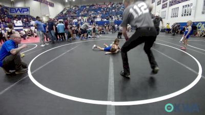 55 lbs Consi Of 8 #1 - Nolan Bush, Ada Youth Wrestling vs Mikah Barriga, Little Axe Takedown Club