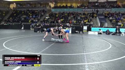 138 lbs Semifinal - Katerina Lange, Grand Valley State vs Paige Wehrmeister, Presbyterian