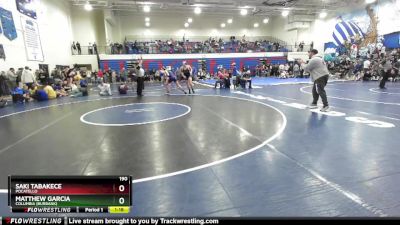 190 lbs Cons. Round 2 - Matthew Garcia, Columbia (Burbank) vs Saki Tabakece, Pocatello