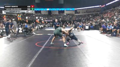 132 lbs Round Of 32 - Johnny Benetiz, Redwood -Visalia (CS) vs Jack Malinconico, Poway (SD)