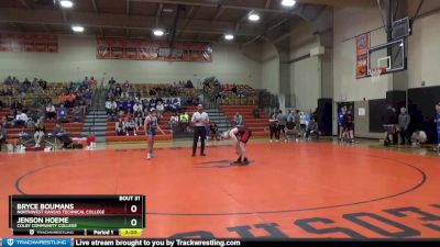 157 lbs Quarterfinal - Bryce Boumans, Northwest Kansas Technical College vs Jenson Hoeme, Colby Community College