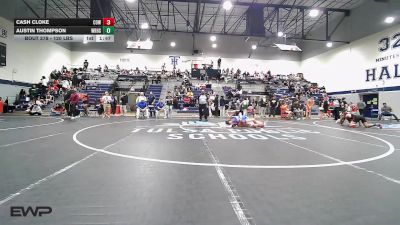 120 lbs Semifinal - Cash Cloke, Coweta vs Austin Thompson, Will Rogers