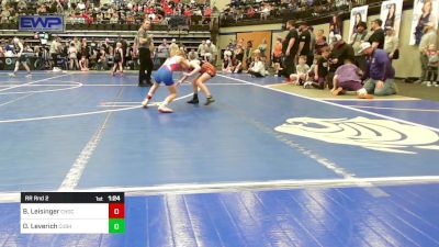 62 lbs Rr Rnd 2 - Bexley Leisinger, Choctaw Ironman Youth Wrestling vs Oakley Leverich, Cushing