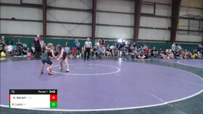 70 lbs Round 4 - Kendall Benoit, Rick Larsen Wrestling Club vs Addie Lunn, BigWater BJJ