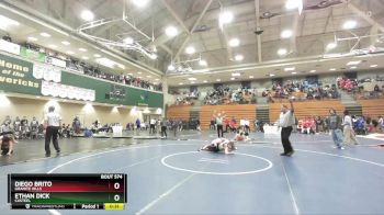 126 lbs Cons. Round 2 - Ethan Dick, Casteel vs Diego Brito, Granite Hills