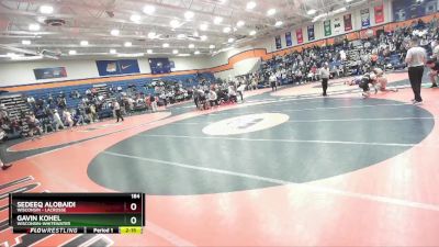 184 lbs Cons. Round 5 - Gavin Kohel, Wisconsin-Whitewater vs Sedeeq AlObaidi, Wisconsin - Lacrosse