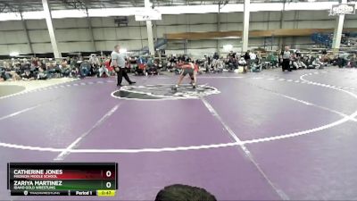 95 lbs Cons. Round 3 - Zariya Martinez, Idaho Gold Wrestling vs Catherine Jones, Madison Middle School