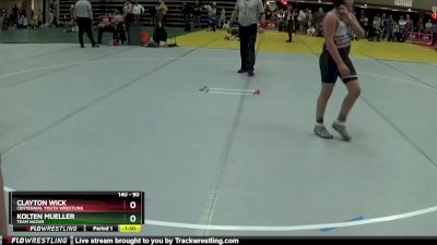 90 lbs Round 5 - Clayton Wick, Centennial Youth Wrestling vs Kolten Mueller, Team Nazar