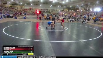 132 lbs Quarterfinals (8 Team) - Kaden Rice, Cleveland vs Jacob Miller, Rossview