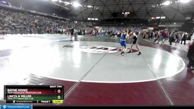 98 lbs Champ. Round 1 - Bayne Moniz, Team Aggression Wrestling Club vs Lincoln Miller, Twin City Wrestling Club