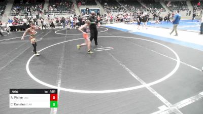 70 lbs Round Of 16 - Alexander Fisher, Dog Pound vs Cruz Canales, Claremore Wrestling Club