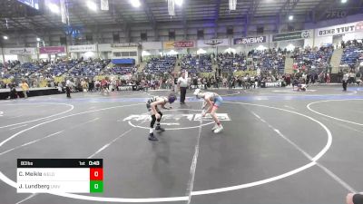 80 lbs Consi Of 8 #1 - Callan Meikle, Weld Central Middle School vs Jaxson Lundberg, University Middle School