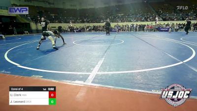 67 lbs Consi Of 4 - Uzziah Clark, HURRICANE WRESTLING ACADEMY vs Jack Leonard, Open Mats