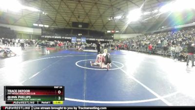 165 lbs Quarterfinal - Trace Defoor, Mat Demon Wrestling Club vs Quinn Phillips, Omak Wrecking Crew Wrestling