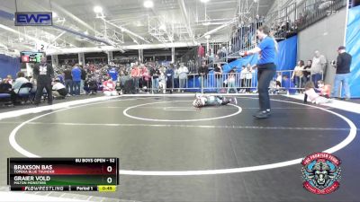 52 lbs Quarterfinal - Graier Vold, Milton Monsters vs Braxson Bas, Topeka Blue Thunder