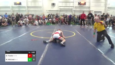 75 lbs Round 1 - Brucie Fowler, Olympia National vs Masyn Mitchell, 84 Athletes (VA)