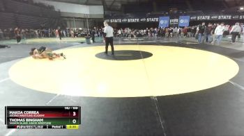 100 lbs Champ. Round 1 - Makoa Correa, Ascend Wrestling Academy vs Thomas Bingham, Vashon Island Junior Wrestling