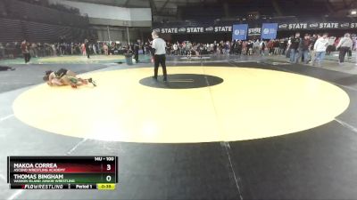 100 lbs Champ. Round 1 - Makoa Correa, Ascend Wrestling Academy vs Thomas Bingham, Vashon Island Junior Wrestling