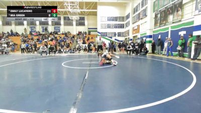 110 lbs 3rd Place Match - Emily Lucatero, Steele Canyon vs Mia Green, Helix