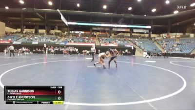 184 lbs Cons. Round 2 - Tobias Garrison, Cumberlands vs 8 Kyle Knudtson, Eastern Oregon