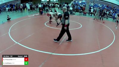 14U Boys - 132 lbs Cons. Round 4 - Brody Procunier, Michigan Premier WC vs Asher Anthony, Richmond Wrestling Club