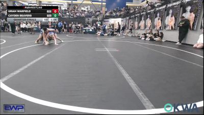 100 lbs Quarterfinal - Uriah Warfield, Husky WC vs Cayden Beavers, Harrah Little League Wrestling