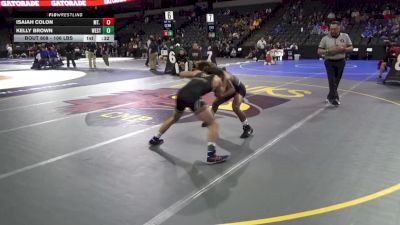 106 lbs Consi Of 32 #2 - Isaiah Colon, Mt. Whitney (CS) vs Kelly Brown, West Torrance (SS)