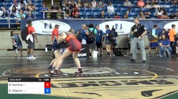 122 lbs Cons 16 #1 - Brooklyn Harding, Oklahoma vs Koressa Allgeyer, Wisconsin