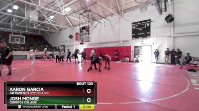 149 lbs Cons. Round 3 - Josh Monge, Cerritos College vs Aaron Garcia, Sacramento City College