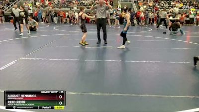 85 lbs Cons. Semi - Reed Rider, Moen Wrestling Academy vs August Hennings, Nebraska Boyz