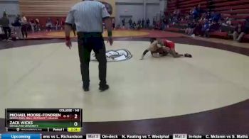 141 lbs Cons. Round 1 - Zack Wicks, Graceland University vs Michael Moore-Fondren, North Iowa Area Community College