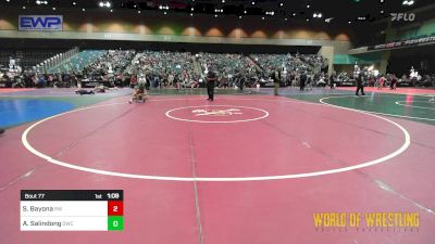 77 lbs Final - Slate Bayona, Red Wave Wrestling vs Aiden Salindong, Durham Wrestling Club