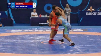 80 kg 1/8 Final - Suraj Sharma, India vs Abdulaziz Kholmirzaev, Uzbekistan