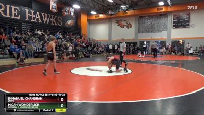 N-25 lbs Round 1 - Micah Wonderlich, Mediapolis Youth Wrestling vs Immanuel Chandran, LMWC