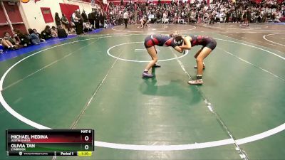 100 lbs Quarterfinal - Michael Medina, Justin Garza vs Olivia Tan, Lynbrook