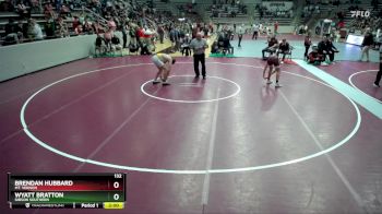 132 lbs Quarterfinal - Wyatt Bratton, Gibson Southern vs Brendan Hubbard, Mt. Vernon