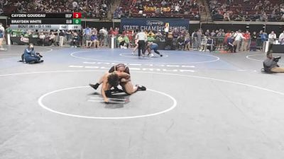 D 1 165 lbs Cons. Round 1 - Brayden White, Slidell vs Cayden Goudeau, Denham Springs