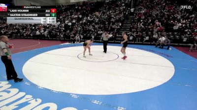 3A 157 lbs Quarterfinal - Ladd Holman, Juab vs Saxton Stradinger, Union