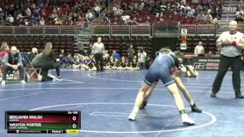 3A-106 lbs Quarterfinal - Weston Porter, Lewis Central vs Benjamin Walsh, Ankeny